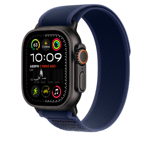 Ремешок для Apple Watch Ultra 49mm Blue Trail Loop - M/L - Black Titanium Finish (Синий)