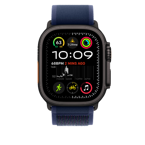 Ремешок для Apple Watch Ultra 49mm Blue Trail Loop - M/L - Black Titanium Finish (Синий)