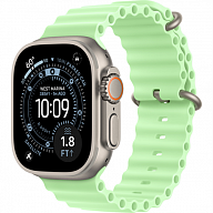 Смарт-часы Apple Watch Ultra 3 (2025) 49mm Natural Titanium Case with Ocean Band Neon Green (Неоново-Зеленый)