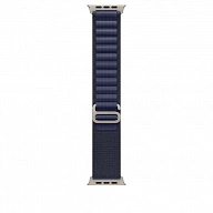 Ремешок для Apple Watch Ultra 49mm Navy Alpine Loop - Medium - Natural Titanium Finish (Синий)
