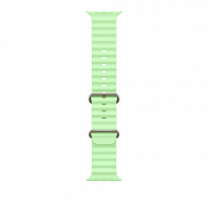 Ремешок для Apple Watch Ultra 49mm Neon Green Ocean Band - Natural Titanium Finish (Зеленый)